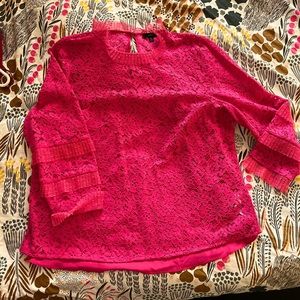 J.Crew Hot Pink Lacey Top